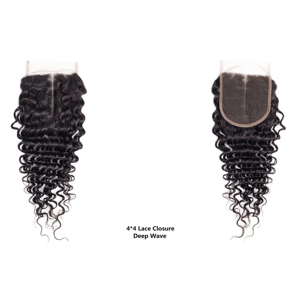 4x4 HD LACE LACE CLOSURE DEEP WAVE Natural Black Colour (1B)