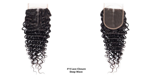 4x4 HD LACE LACE CLOSURE DEEP WAVE Natural black colour (1B)